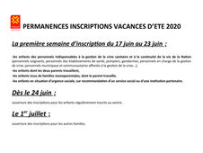 Permanences des inscriptions pour cet été à l'ALSH de Monbalen.