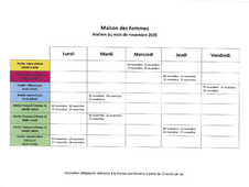  Maison des femmes: programme de novembre 