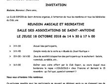 Club Espoir : Réunion amicale et récréative