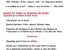 St Antoine en Fête ! les 26, 27 et 28 juillet 2019 avec Zumba le dimanche !